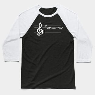 Power Clef - D Major White Baseball T-Shirt